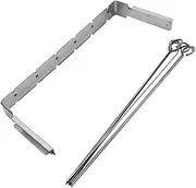 1Set Skewer Rack Set of Folding BBQ Grilling Rack with Stainless Steel Skewers for Outdoor Picnics Camping Parties Space Saving Design for Barbecue Cooking
