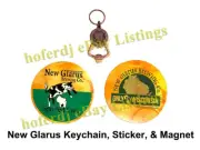 New Glarus Brewing Beer Bottle Opener Keychain, Sticker, Magnet Spotted Cow