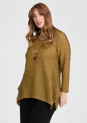 [TS] Taking Shape Ottoman Rib Knit Tunic Size 16 in Mustard - Plus Size Women's Clothing Mustard