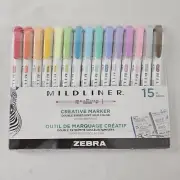 Zebra Pen Mildliner Double Ended Highlighter 1 Count Pack of 15 Assorted New