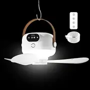 Camping Roof Fan, Rechargeable USB Cooling Device, Night Light with Remote Control and 3 Adjustable Speeds for Outdoor Aid for Caravan, Bedroom, Garden, Garden, Roof Fan
