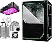 Grow Tent Light Kit 150x150x200CM 1000W LED Vent Fan Full Spectrum Indoor Garden