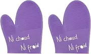 1 Pair Silicone Oven Mitt Professional Heat Resistant Potholder Gloves, Purple