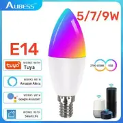 Tuya Wifi Smart Light Bulb E14 Candle Lamp Dimmable RGB+CW+WW 5W 7W 9W Smart Lif