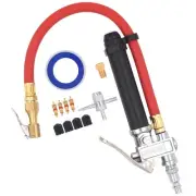 Tire Inflator 10-120 PSI Tire Pressure Gauge with 12 Inch Air Hose，Lock o