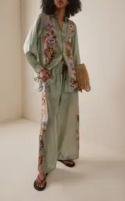 [Zimmermann] Coco Silk Organza Wide-Leg Pants