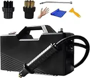 Self Priming Steam Cleaning Machine, 9.5 Bar Handheld Steam Cleaner with 2 Brush Heads and 1 Extension Elbow, 6 Gears Adjustable, High Pressure Steamer for Kitchen, Bathroom(Black)