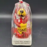 Vintage "I Love You, Honey - Happy Birthday" Bear Candle