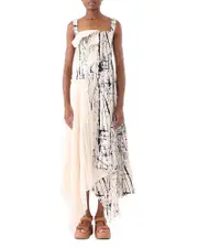 Jason Wu Collection Brushstroke Fray Jacquard Asymmetric Dress