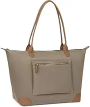 [Doris&Jacky] Tote Bag For Women Large Lightweight Leather Nylon Work Shoulder Bag And Foldable Travel Purse