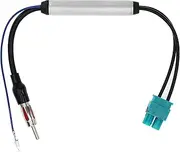 Car Stereo FM AM Antenna Signal Amplifier Amp, Fakra to Motorola DIN Plug Converter Adapter for Volkswagen VW Skoda BMW Vehicle Car Audio Radio