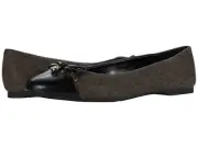Michael Kors Melody MK Signature Toe Cap Slip-on Flats Brown Black Bow Size 7.5