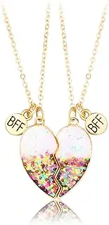 [LIGHUFEIC] Best Friends Necklaces,2-Piece Star Sequin Friendship Necklace for Girls Set- Meaningful and Stylish Gifts for Best Friends Forever