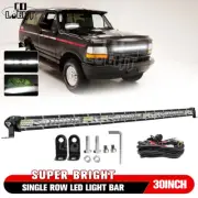 Behind Grille 30" LED Light Bar Kit w/ Brackets/Relay For 92-96 Ford Bronco F150
