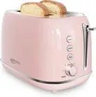 2 Slice Toaster Retro Stainless Steel Toaster with Bagel, Cancel, Defrost Functi