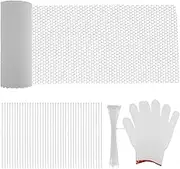 Under Couch Blocker Cuttable Couch Toy Blocker with Ties and Gloves Reusable Plastic Under Sofa Blocker for Home Living Room Bedroom(white)