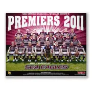 MANLY SEA EAGLES MEMORABILIA 2011 NRL RUGBY LEAGUE PREMIERS PRINT PHOTOS POSTER