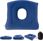 Potelane Inflatable Donut Cushion Seat,Height Adjustable Hemmoroid Pillow,Portable BBL Life Cushion:Pressure Relief for Hemorrhoid Treatment,Tailbone Pain,Bed Sore,After Surgery (Blue)