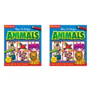 2x Fun Stations How to Draw Animals Kids/Children Craft Activity Drawing Kit 5+