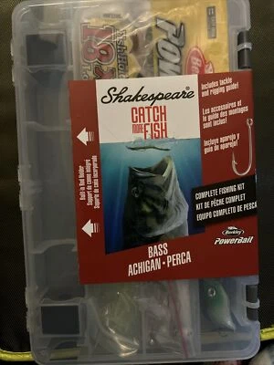 Shakespeare Catch More Fish BASS Fishing Kit With Tackle Box Combo NEW
