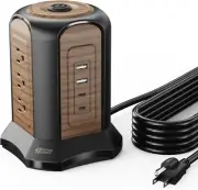 Power Strip Tower Surge Protector, 10 Ft Extension Cord with Multiple Outlets, 9