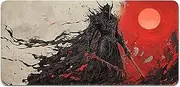 Black Samurai Large Mouse Pad, Japanese Style Dark Knight Mousepad for Desk, Cool Gaming Mouse Pad XL, Laptop Desktop Mat, Full Desk Custom Dark Fantasy Mousepad, 120×60cm 47''×23.5''