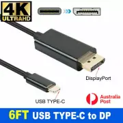 USB-C Type-C to DP DisplayPort Display Port Cable 4K*2K 3840*2160 at 60Hz 1.8M