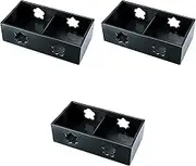 Set of 3 [A] Delicacy Box, Two Cuts, Large (Fixed), Black, 7.4 x 3.5 x 1.9 inches (18.8 x 8.9 x 4.8 cm) | Delicacies, ABS Resin, Made in China, Setomonohonpo