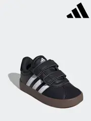 adidas Black/White VL Court 3.0 Hook and Loop Trainers (N17129) | $69