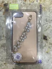 Claire’s iPhone Case 6 7 8 SE Rose Light Pink Diamond Pearl Strap Holder