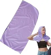 Cooling Hoodie Towel - Instant Cooling Towels | Sweat Hoodie Towel Wraps | Hot Weather Cool Towels Sport Workout Accessories Head Sun Protection for Commuting Watching Games Climbing