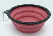 Large PINK Portable Travel Collapsible Dog Bowl