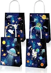 Yamibobo 16 Pack Outer Space Galaxy Party Favor Bags, 21*16*8cm, Perfect for Kids' Space Themed Birthday Parties, Baby Showers, Themed Parties
