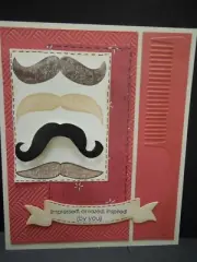 Cuttlebug RETIRED 2 MALE MUSTACHE & COMB Embossing folders Dad Father birthday