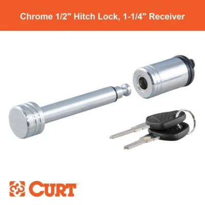 1/2" Hitch Lock (1-1/4" Receiver, Barbell, Chrome)