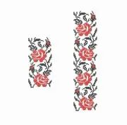 Roses Machine Embroidery designs. Border cross stitch pattern. Slavic folk