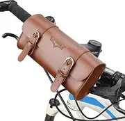 Cycling Leather Frame Bag, Handlebar dle Bag | Portable Handlebar Storage Bag for Keys, Tools, Phone, Cycling Pouch for Mountain