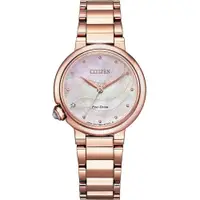 在飛比找ETMall東森購物網優惠-CITIZEN星辰L女錶系列氣質玫瑰金星雲鑽石錶(EM091