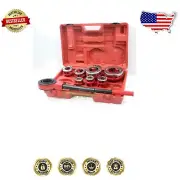Professional Pipe Threading Tool Set: 7 Sizes, Ratchet Head & Leveraged Handle