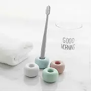 Mini Ceramic Toothbrush Holder Vintage Porcelain Tooth Brush Holder Storage Organizer Ring(4PCS)
