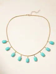 [Jenna Blake] Jenna Blake - 18-karat Gold, Turquoise And Diamond Necklace - One size One size Gold