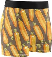 [FRODOTGV] Chic Carrots Gray Mens Boxer Briefs Shorts Breathable Underwear for Men Compression Interiores Para Hombres