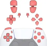 eXtremeRate Replacement D-pad R1 L1 R2 L2 Triggers Share Options Face Buttons, Coral Full Set Buttons Compatible with ps5 Controller BDM-030 BDM-040 BDM-050 - Controller NOT Included