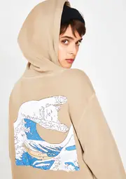 [RIPNDIP] Sand Great Wave Pullover Sweater