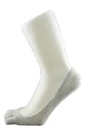 Womens Pair Invisible Anti Slip Five Toe Sock Footlets Sockettes Grey
