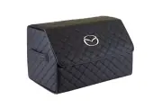 Trunk Organizer for Mazda – PU Leather, 45L, Foldable, Clean White Brand Logo