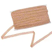 Gimp Braid Trim 1/2 Inch x 25 Yards Gold Edge Woven Trim Lace Ribbon Pink