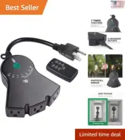 Waterproof Outdoor Countdown Photocell Remote - 24-Hour Timer - Remote Control