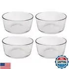 Pyrex Simply Store 7201 4-Cup Round Clear Glass Food Storage Bowls - 4 Pack M