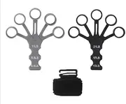 Silicone 5-finger finger trainer Grip Strength trainer Finger strengthener, Hand strengthener, adjustable hand strength, pain relief arthritis (black + gray, 2)